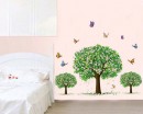 3 Trees with Butterflies Vinyl Decals Wall Art Tree Stickers